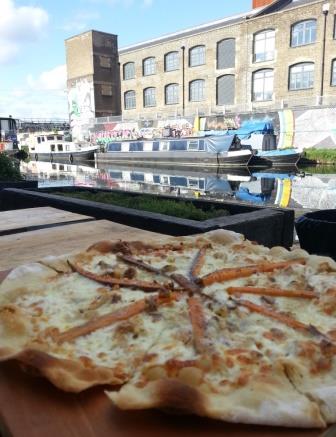 Sweet Potato and Goats Cheese Pizza at Crate Brewery