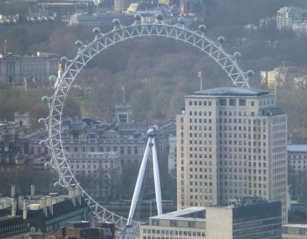 London Eye from the Shard with St. James's Park and Buckingham Palace