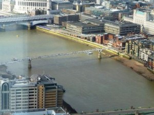 Millennium Bridge from the Shard