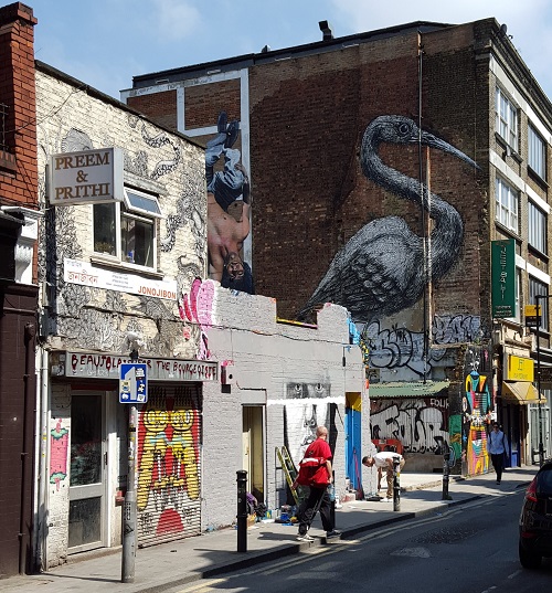 Artists at Work, Hanbury Street, Brick Lane, May 2016