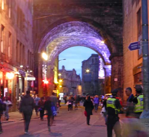 Cowgate Preparing for a Heavy Evening under the South Street Viaduct